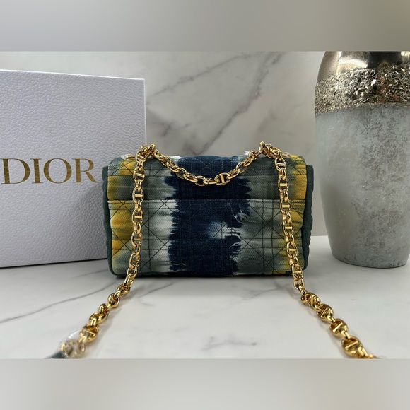 🔥NEW! DIOR•Denim Tie-Dye Cannage Caro Bag Small - Picture 4 of 13
